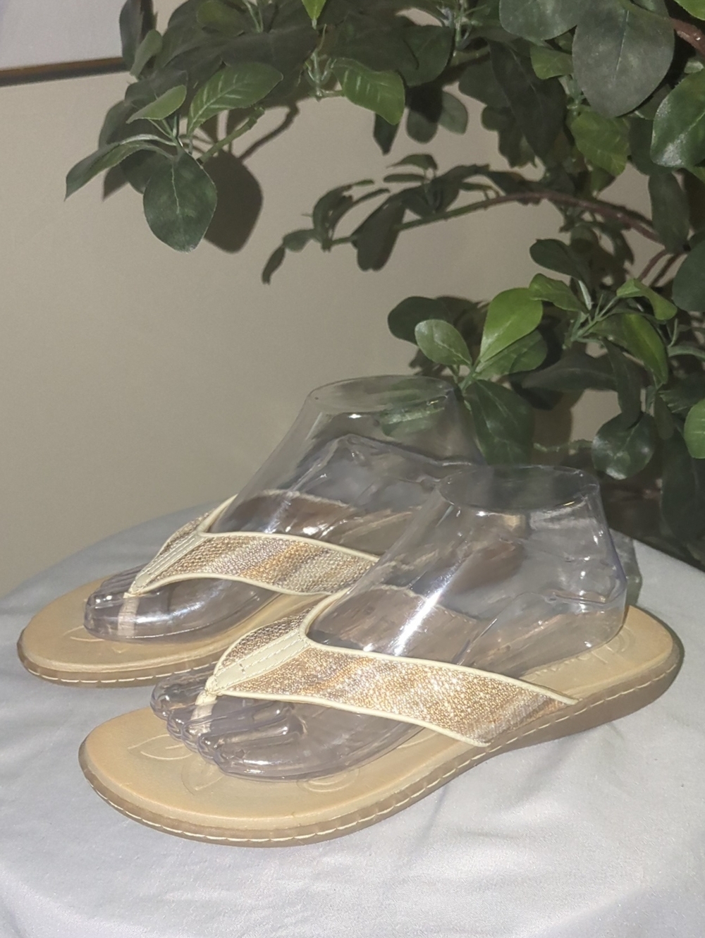💥SUMMER END SALE💥Born Concept Beige Woven Thong Sandals